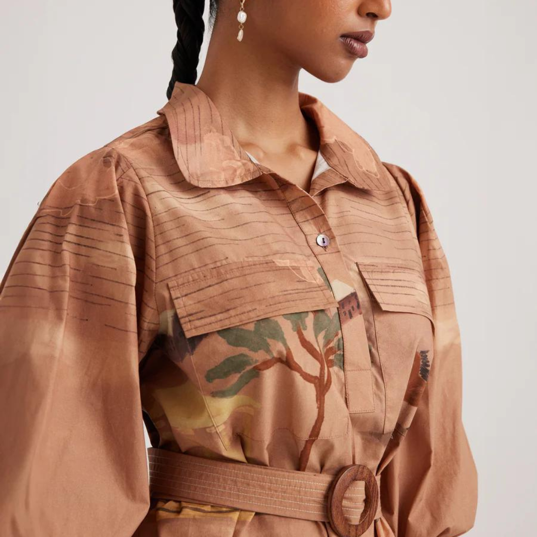 Poplin Belted Short Dress