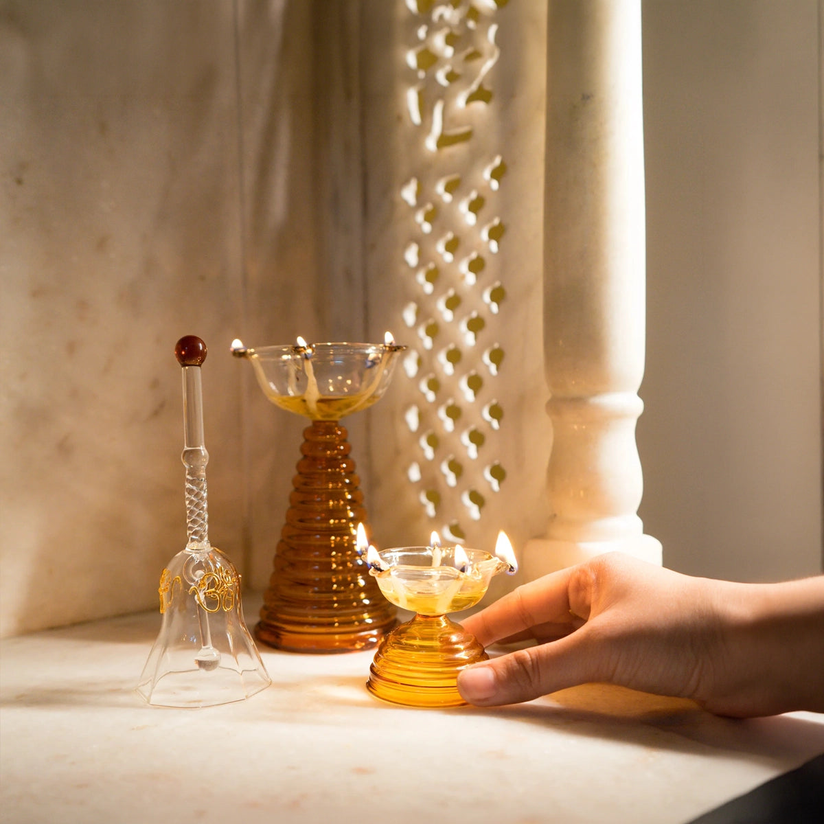 Ringing Glass Bell Amber