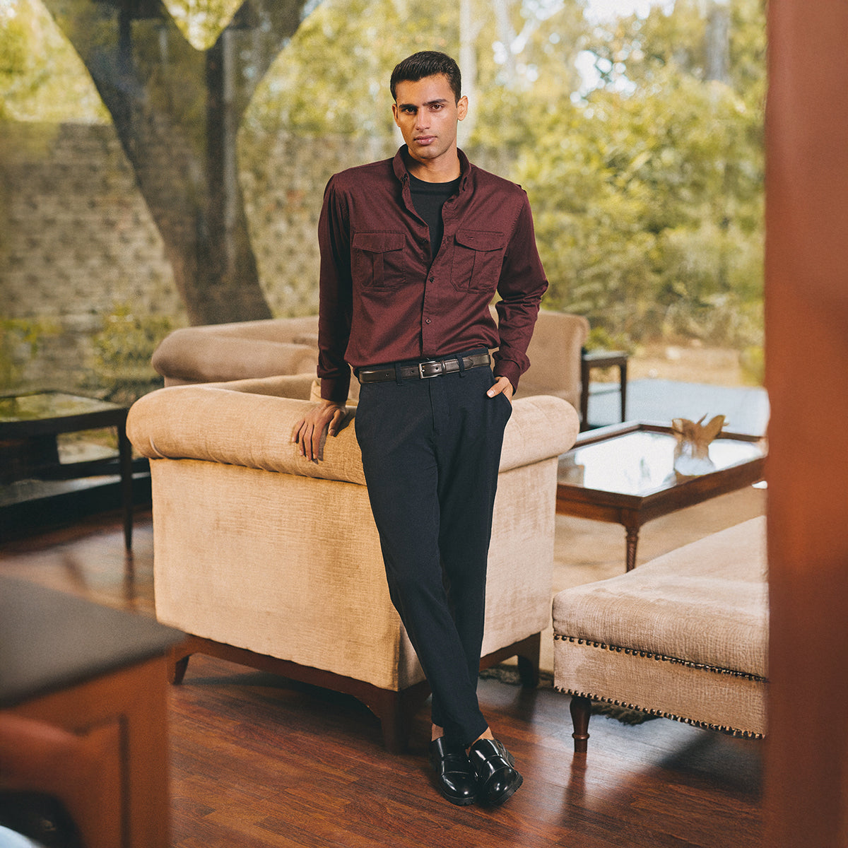 Charlie Shirt - Burgundy