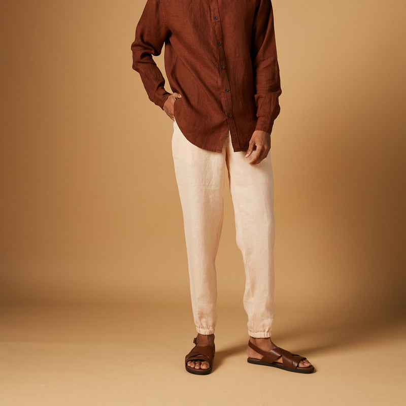 Linen Jogger Pants | Beige