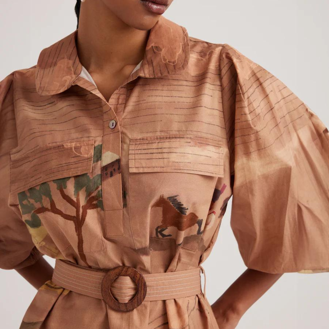 Poplin Belted Short Dress