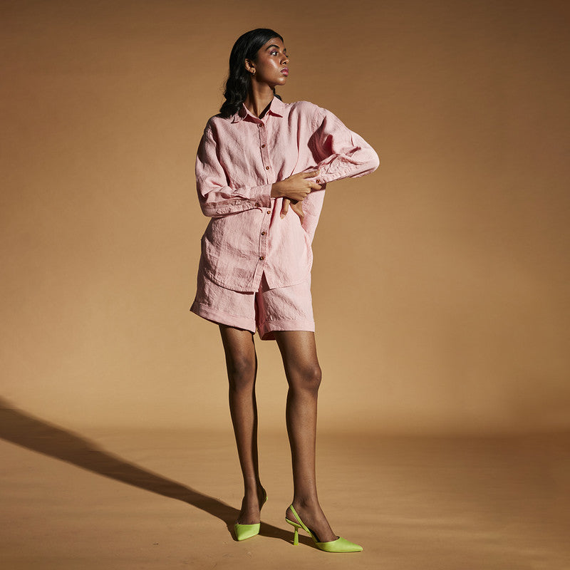 Linen Shirt | Oversized Shirt | Pink