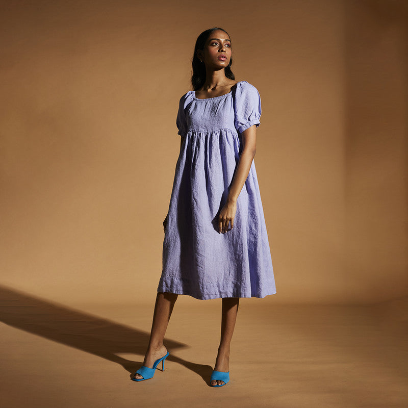 Women Linen Dress | Flared Dress | Lavender