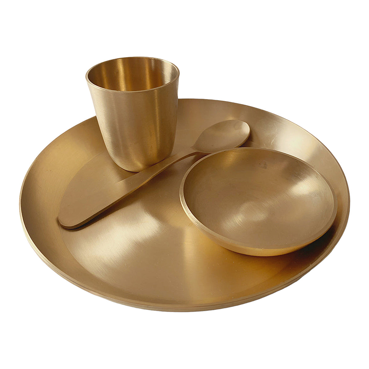 Mini Kansa Thali Set | 8 inches | Set of 4