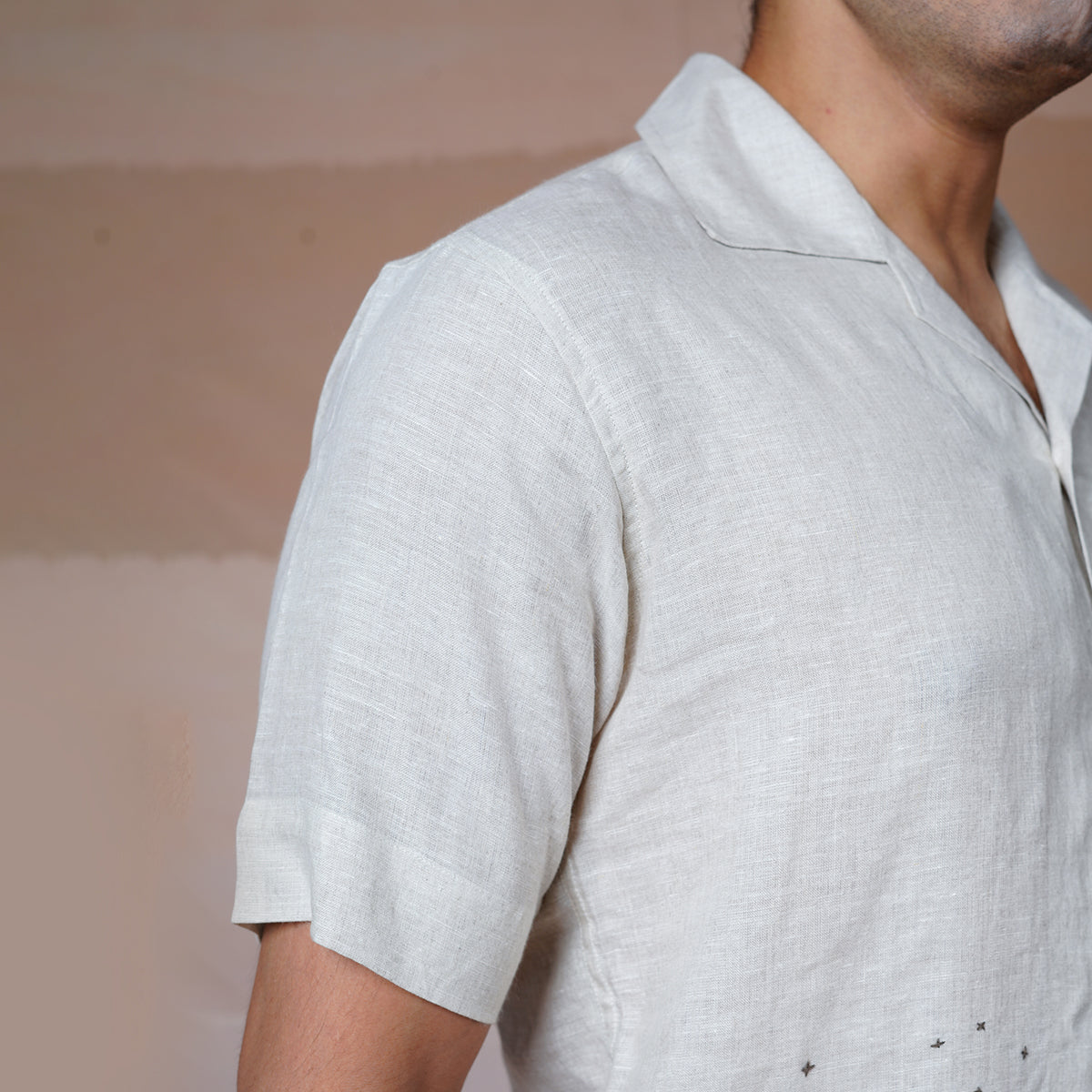 Modern Minimalsit - Hand Embroidered Unisex Linen Shirt