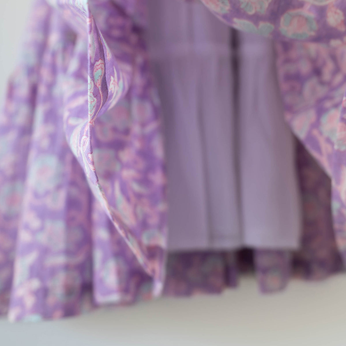 Fool'S Paradise Dress In Purple Butterfly Blockprint