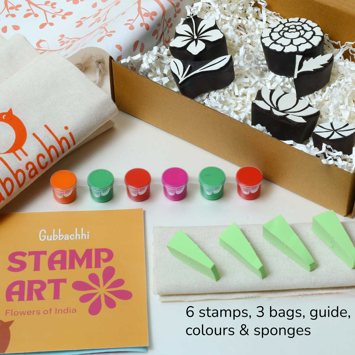 Stamp ART - Flowers | Block Printing Stamps (6 Stamps)