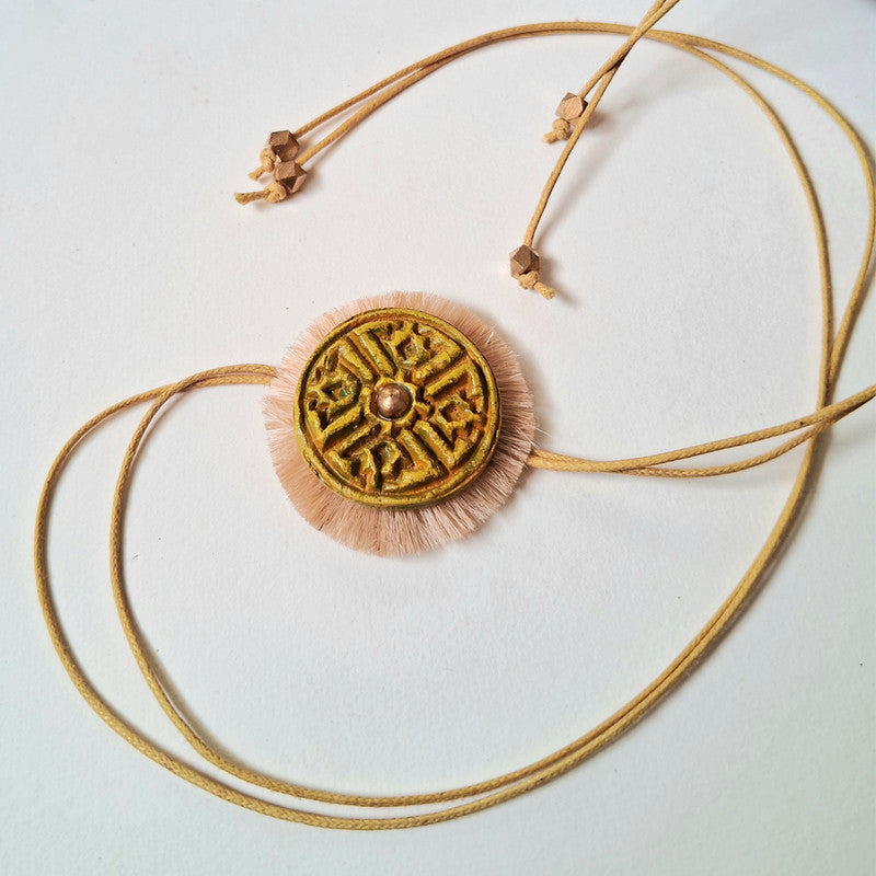 Cotton Rakhi For Bhai | Swastika Rakhi | Mustard Yellow