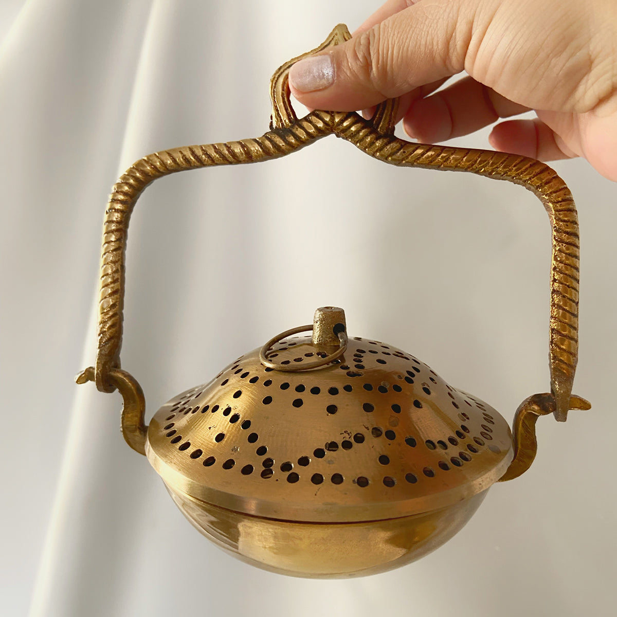 Brass Dhoop Stand | Incense Holder | Antique Gold | 6 inches