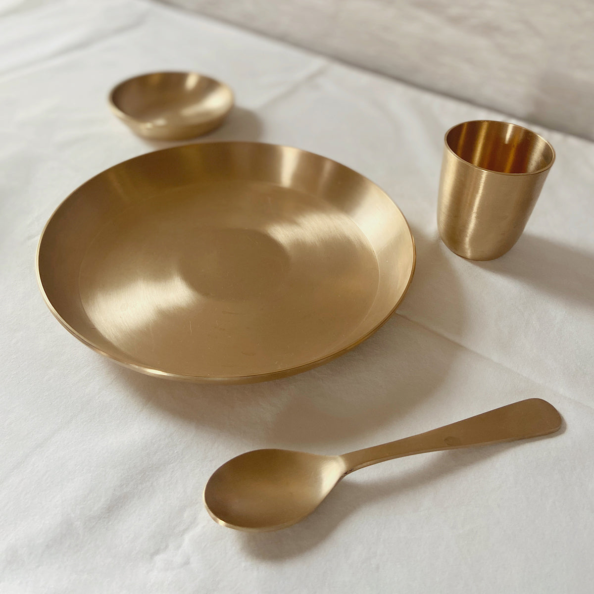 Mini Kansa Thali Set | 8 inches | Set of 4