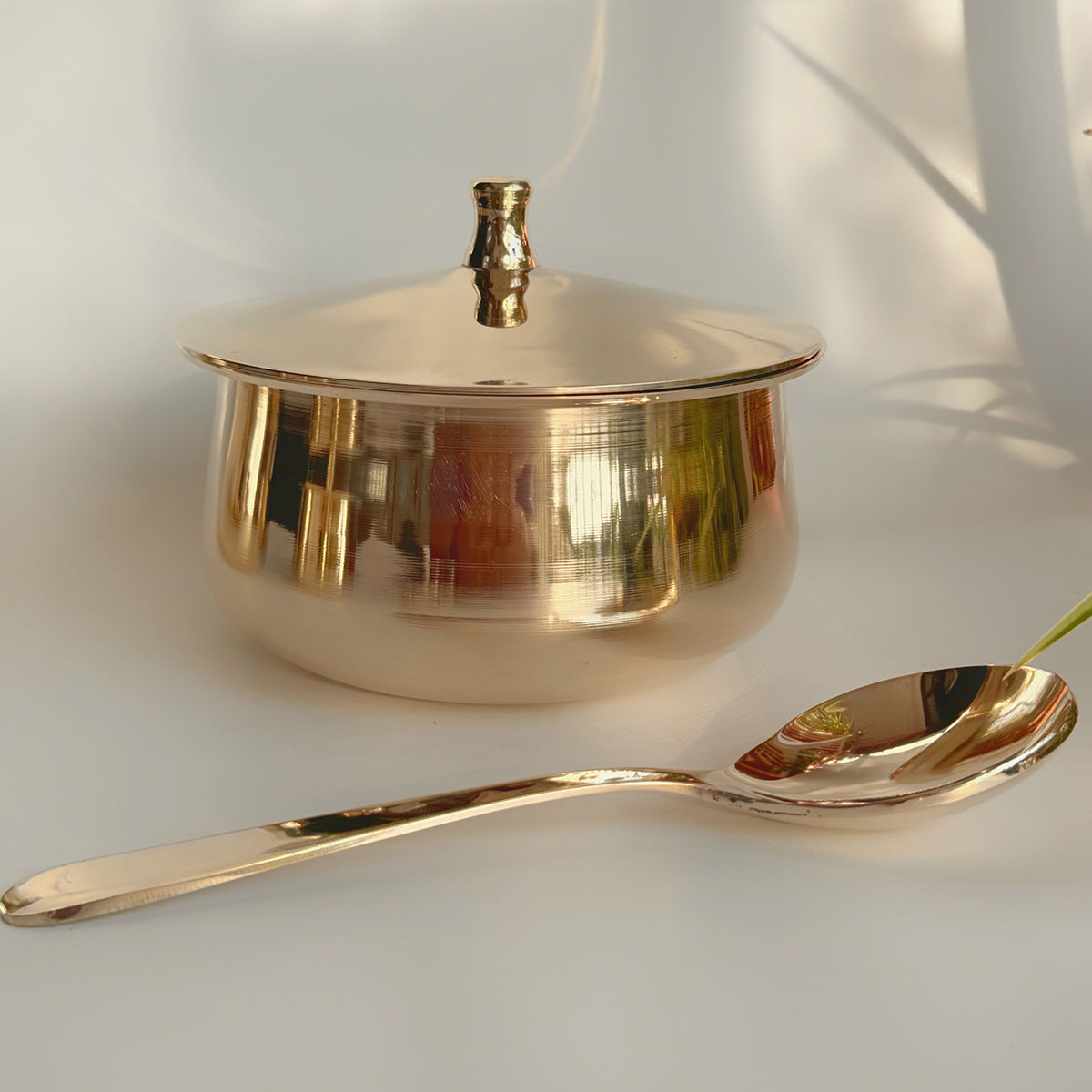 Bronze Serving Bowl Set | with Ladles | Gold | 6 Pcs