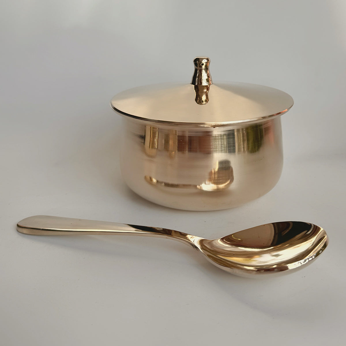 Bronze Serving Bowl Set | with Ladles | Gold | 6 Pcs