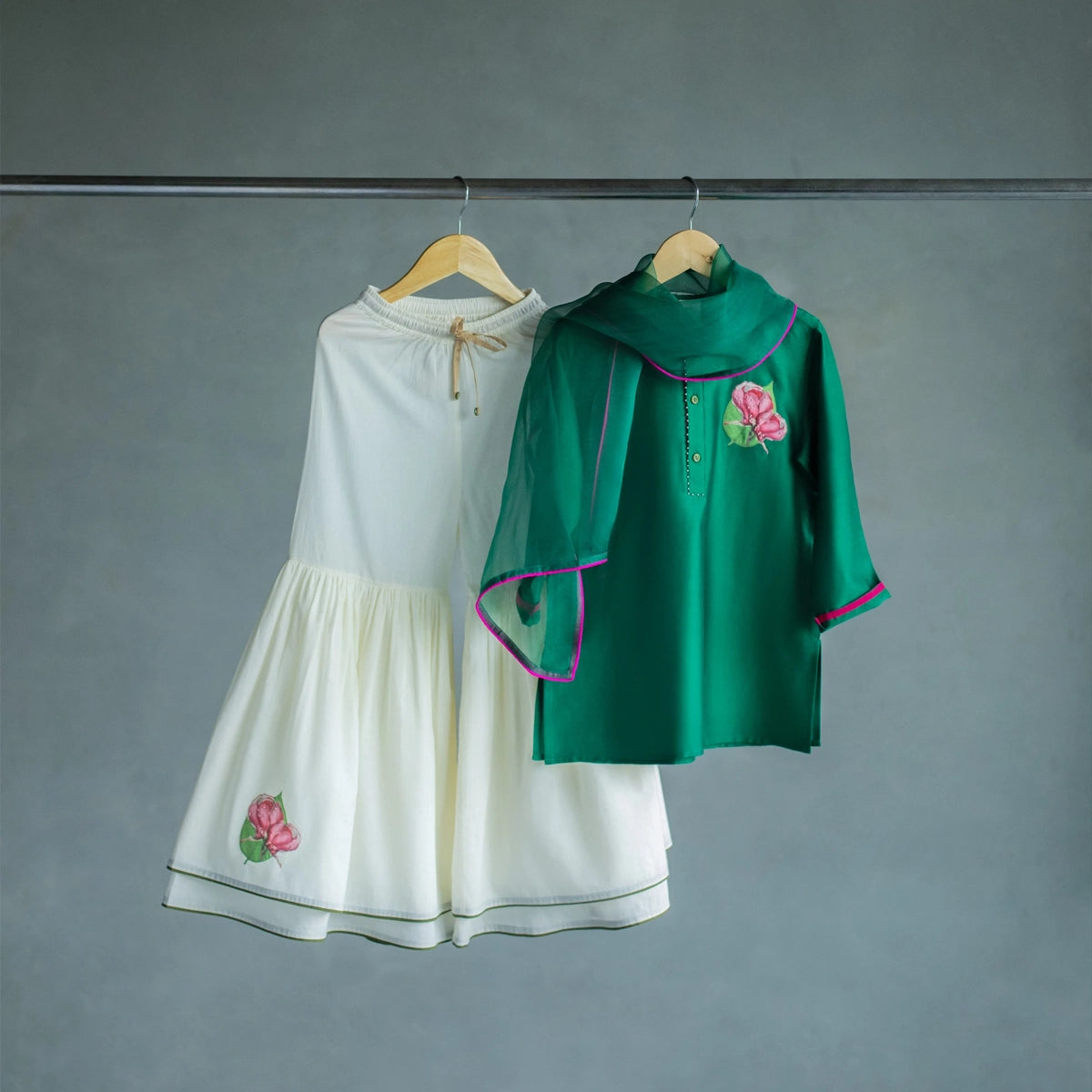 Sadabahar Kurta, Sharara & Dupatta Set