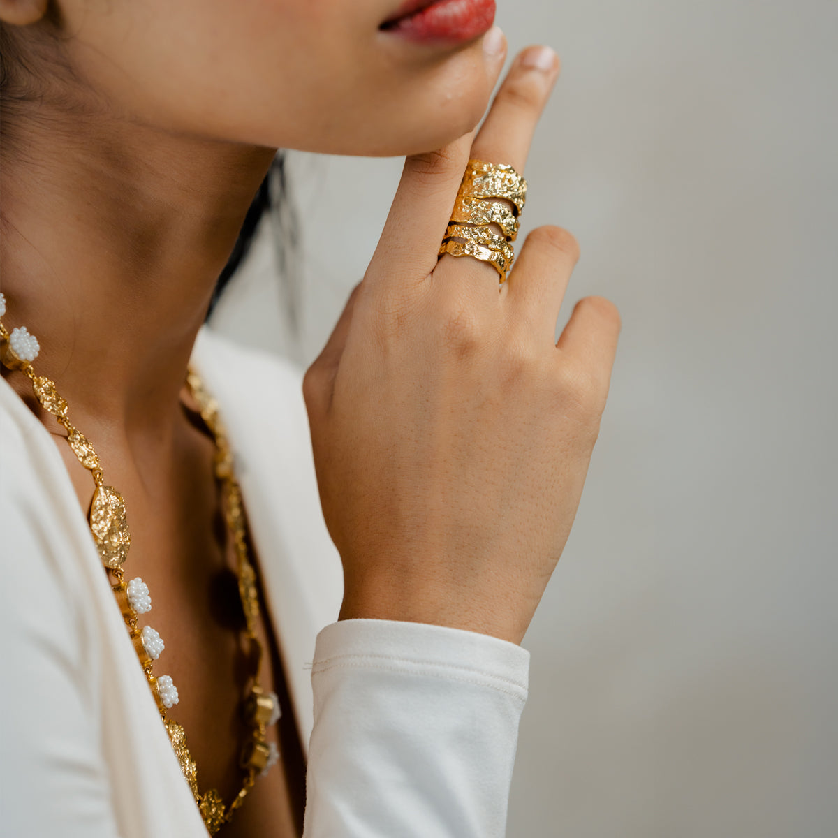 Aabha Ring Golden-Non-Adjustable