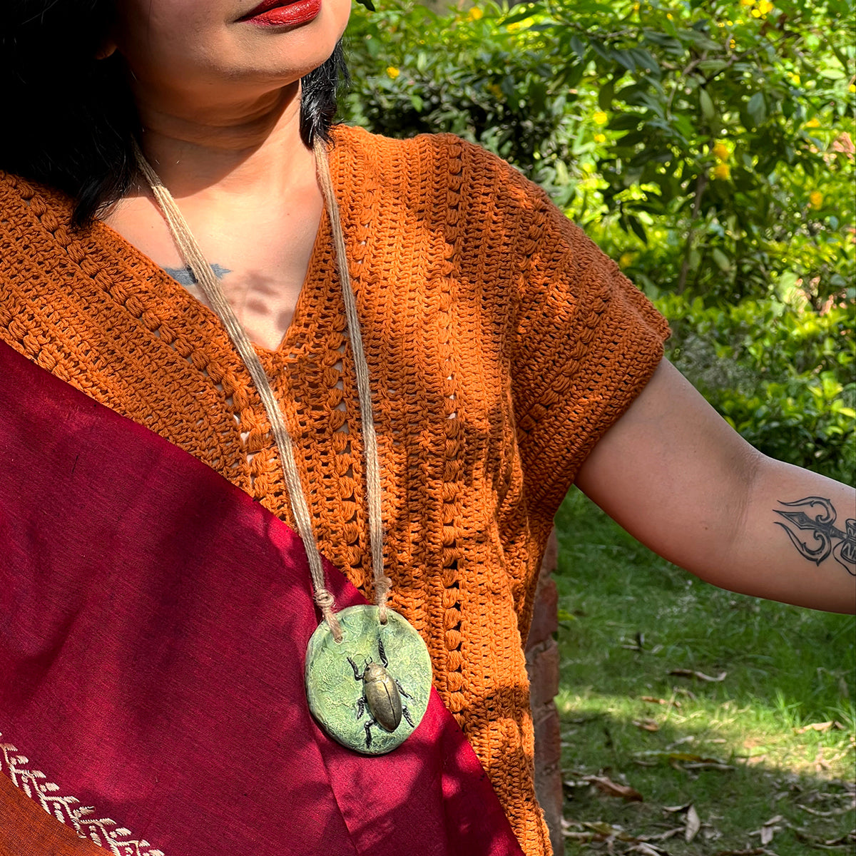 Golden Beetle Pendant