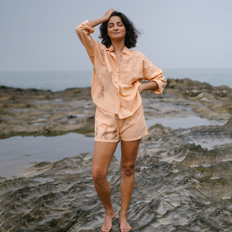 Handpainted Linen Shorts