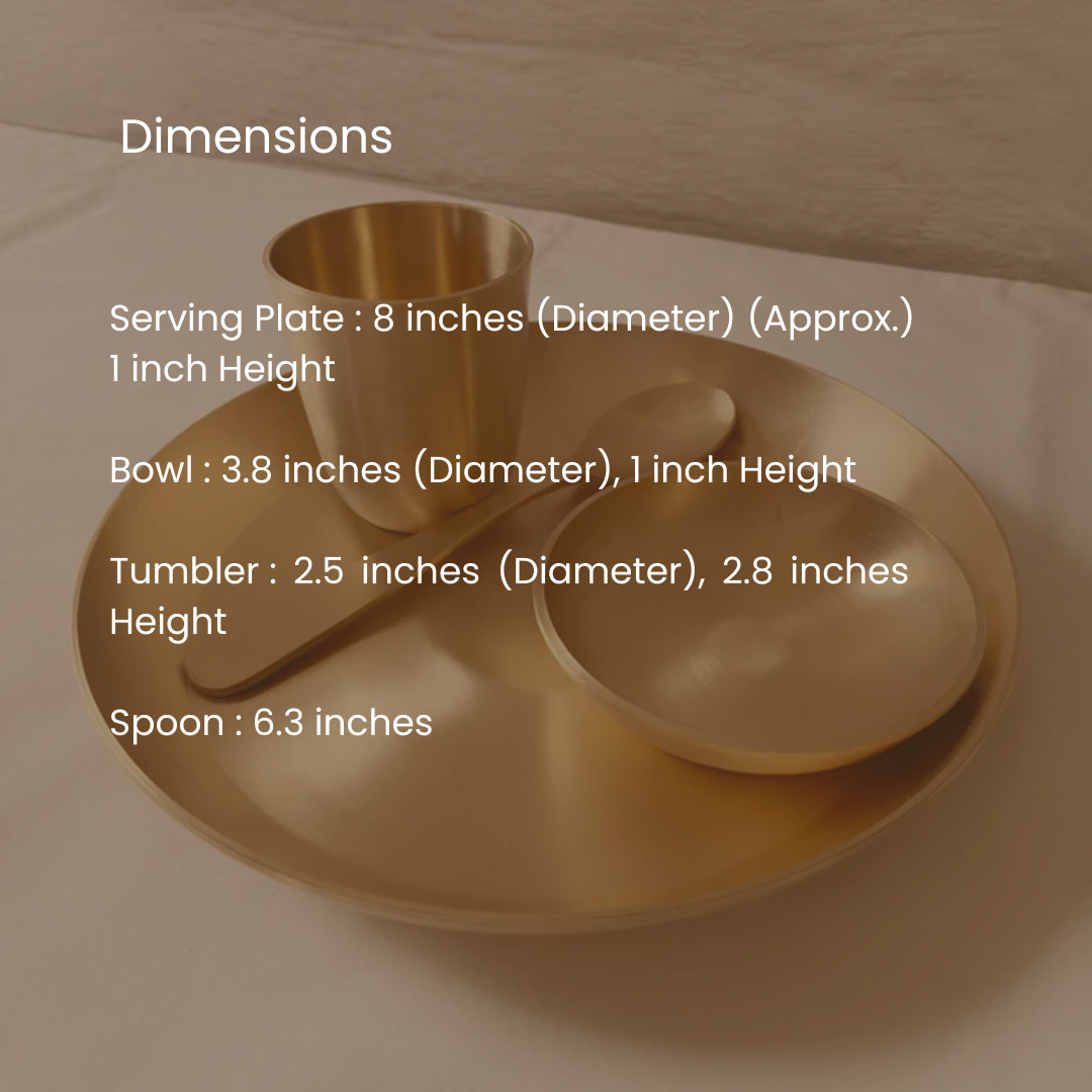 Mini Kansa Thali Set | 8 inches | Set of 4