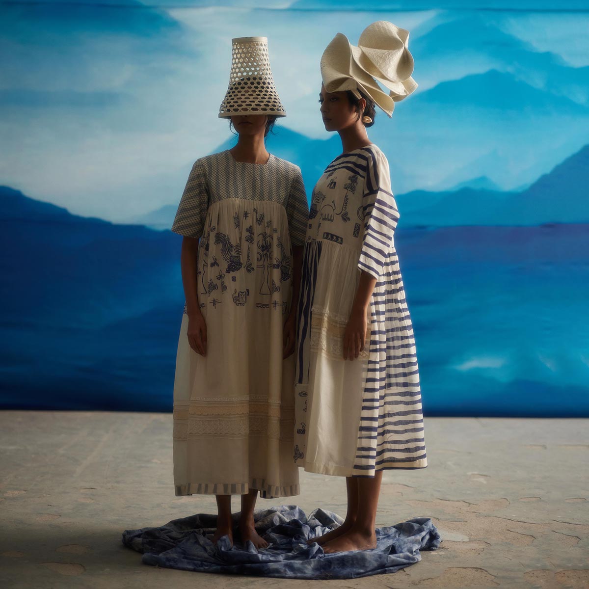 Delphine Patchwork Dress + Striped Printed Slip