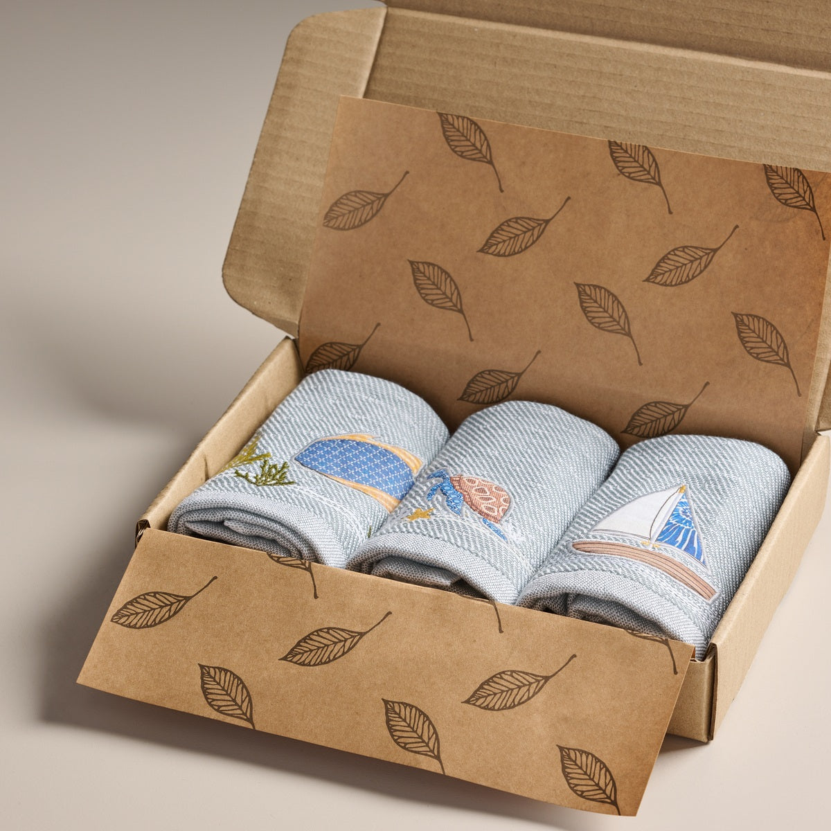 Ocean- Set of 3 Face Towels-GOFT-Carton Box