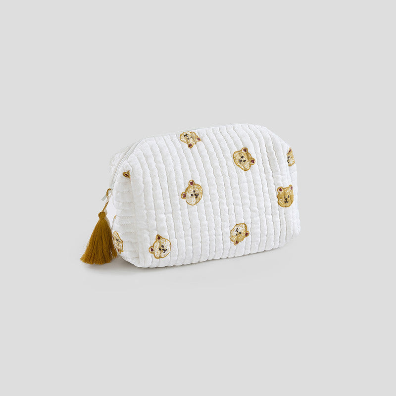 Cotton Toiletry Bag for Baby & Kids | Quilted | Ivory