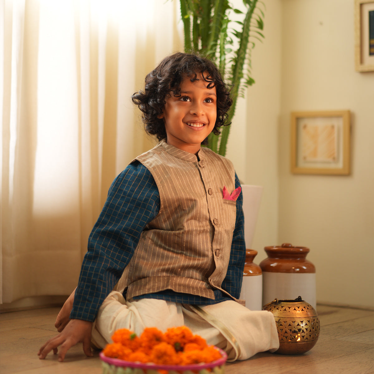 Indu Bandi Gold Nehru Jacket