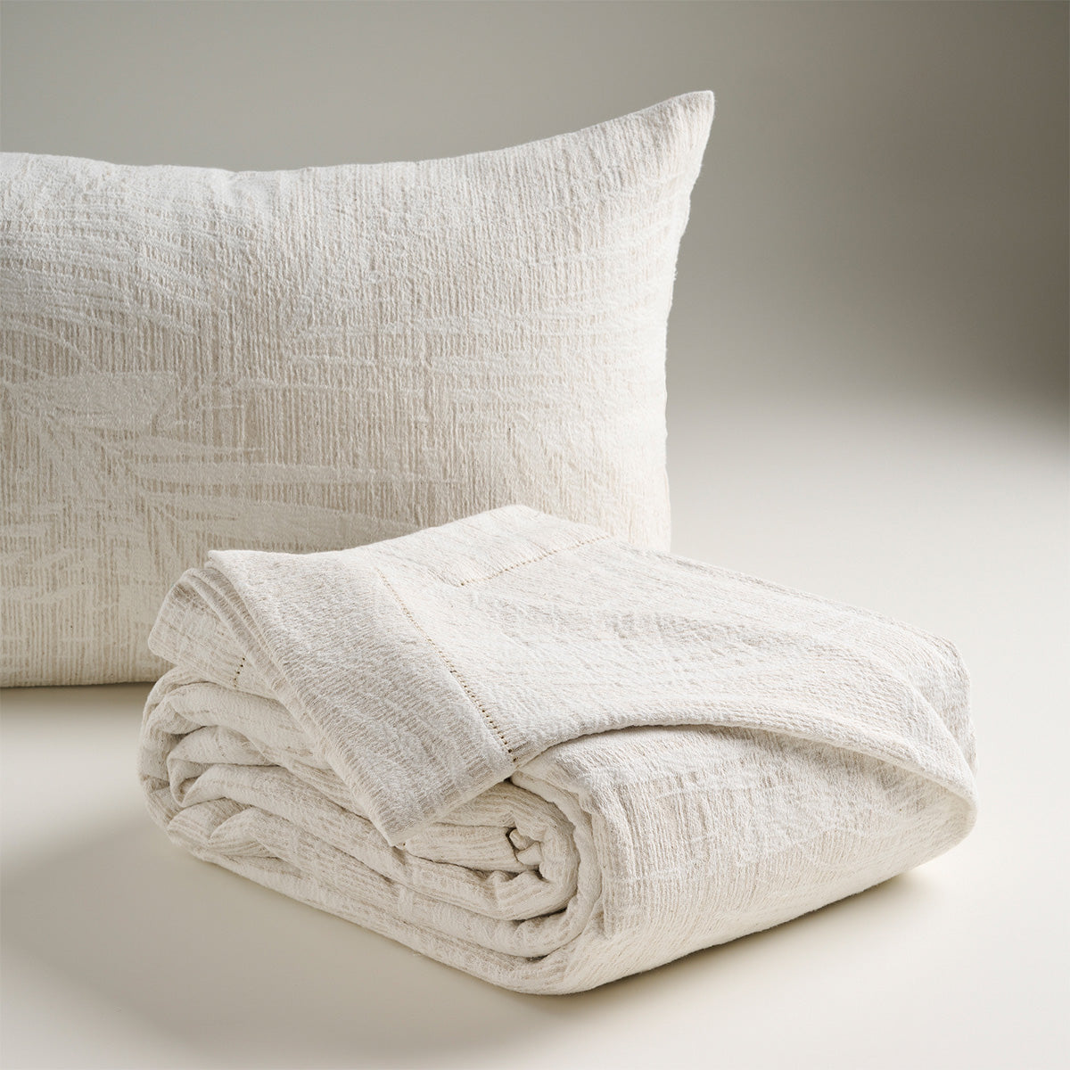 Palm Shadow | Cotton Linen | Jacquard | Bed Cover