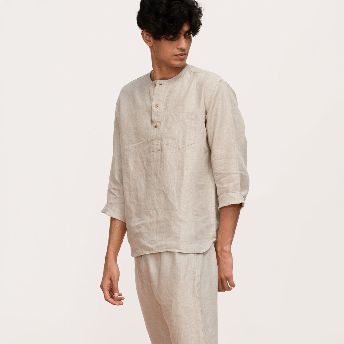 Undyed Linen Men's Pyjama Set