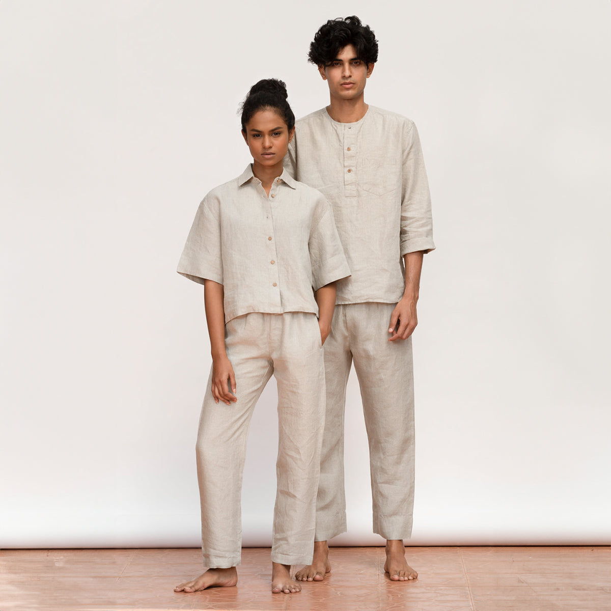 Undyed Linen Men's Pyjama Set
