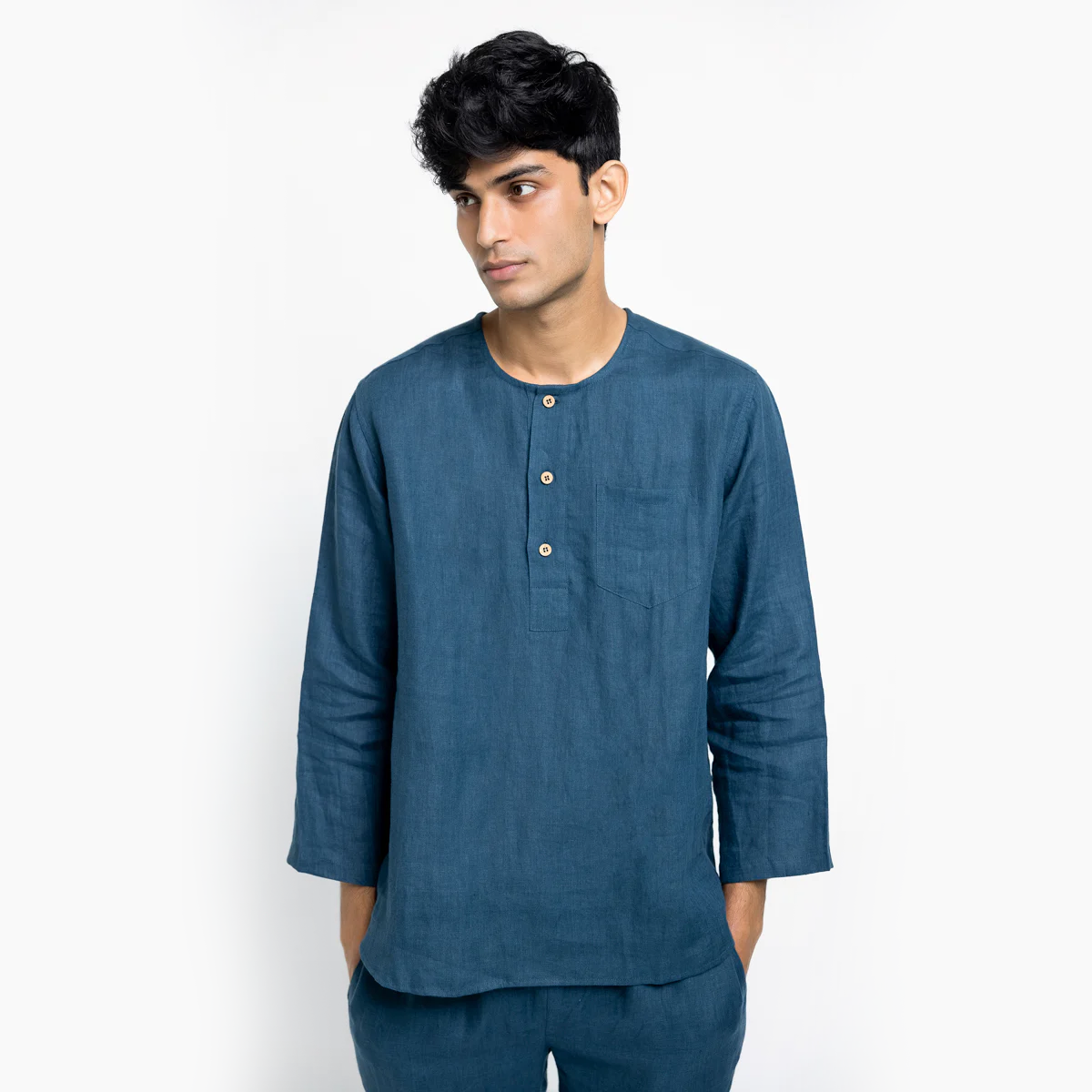 Indigo Linen Men's Pyjama Set