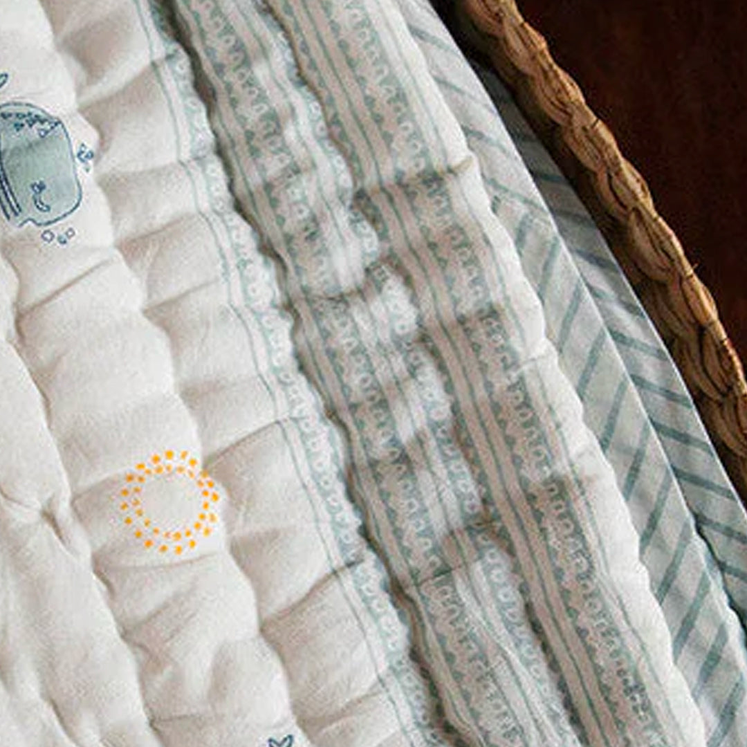 Moana Block Printed Baby Quilt