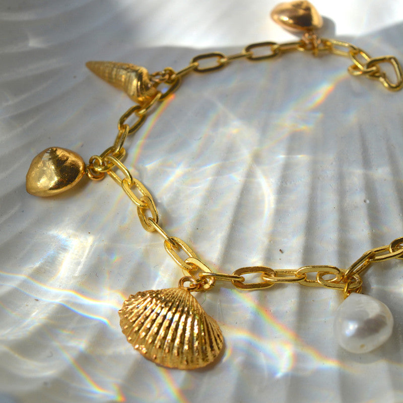 Real Shell Bracelet | Gold Plated