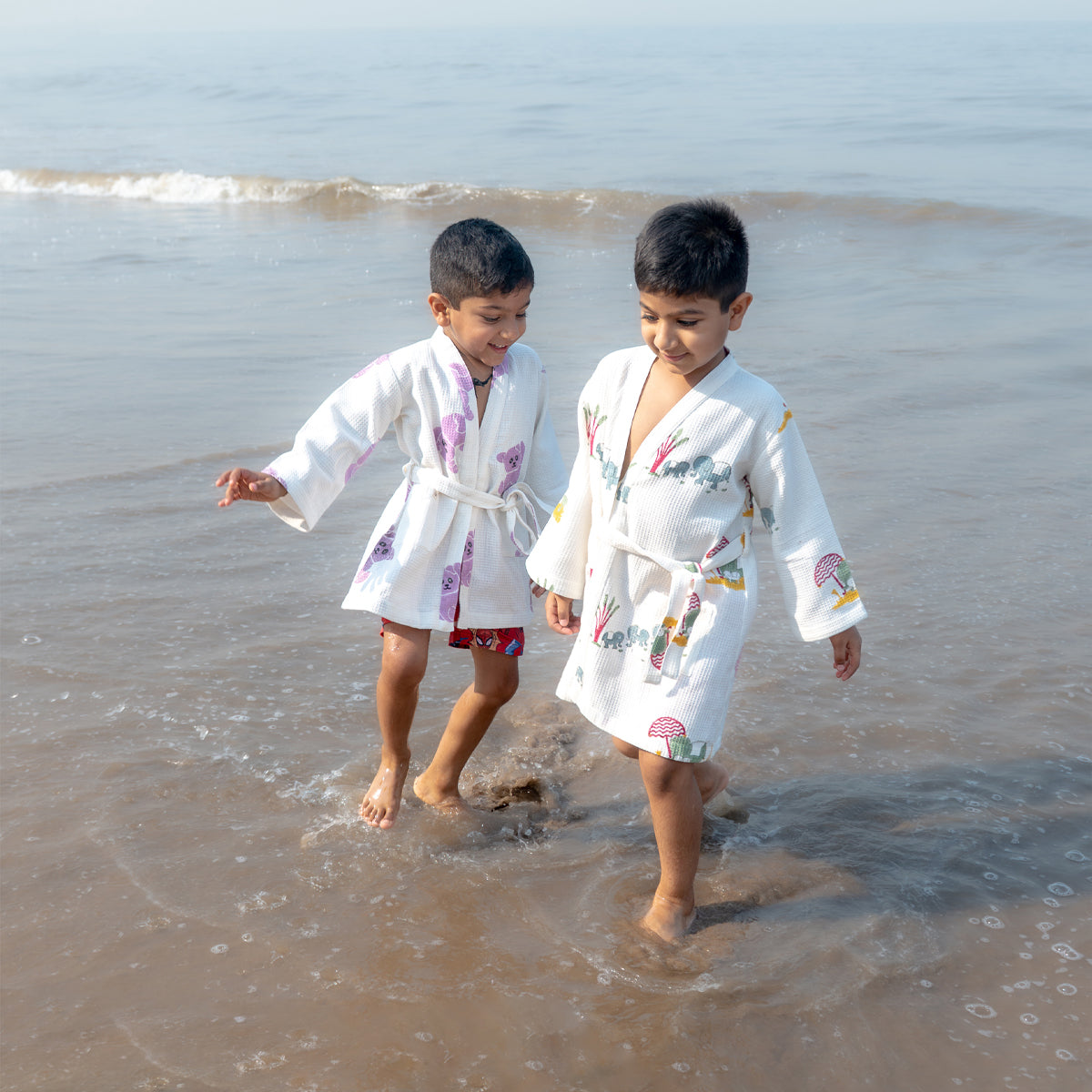 Organic Cotton Baby Bath Robe - Koala | Purple