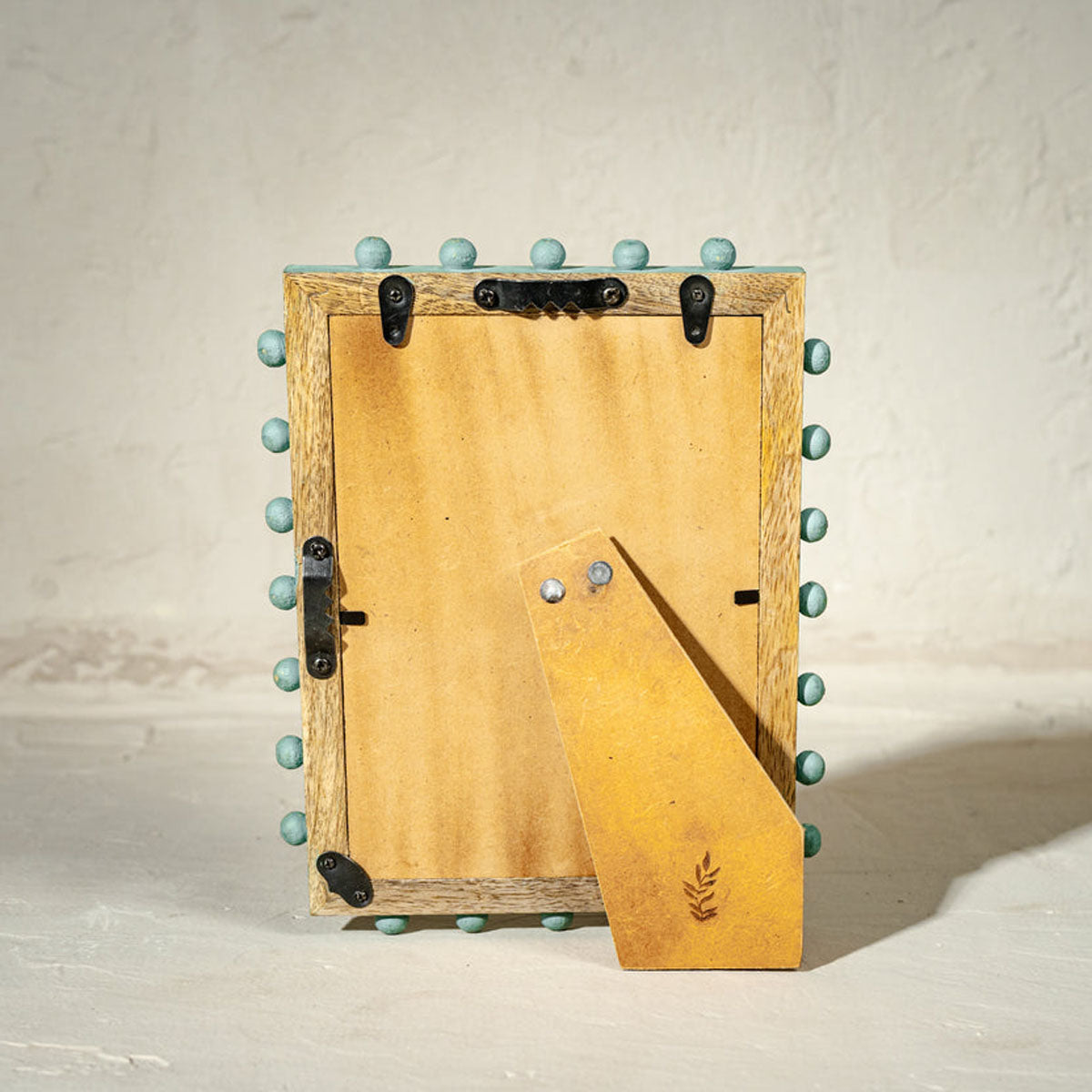 Beaded Wooden Photo Frame | Aqua Green | Holds 5x7 Inch Photo