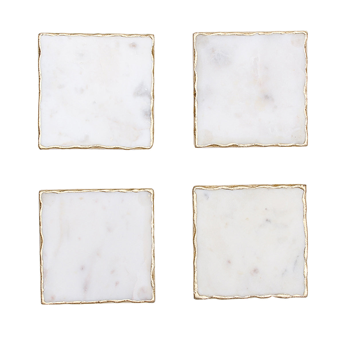 Scallops Set Of 4 Coasters (White)