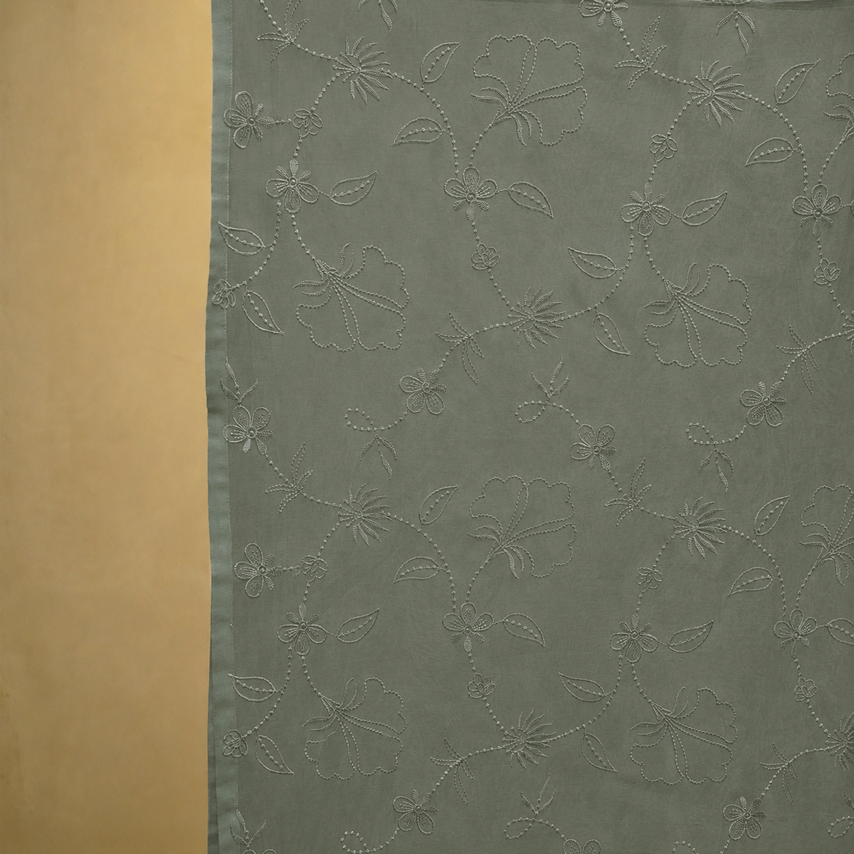 Wildflower Dupatta - Sage Green