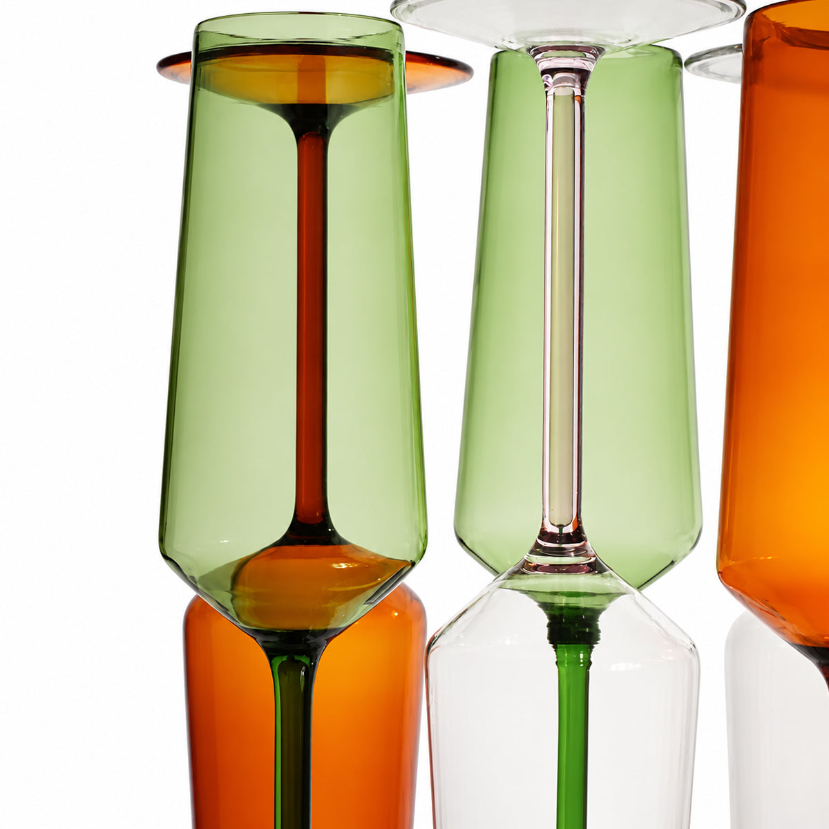 Stem Flute Glass (Set of 4) - Green