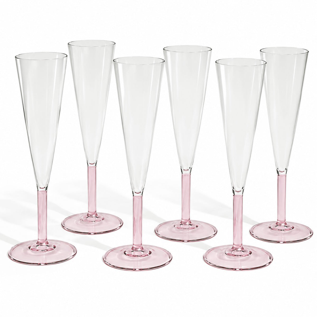 Gleam Champagne Flute (Set of 6) - Pink