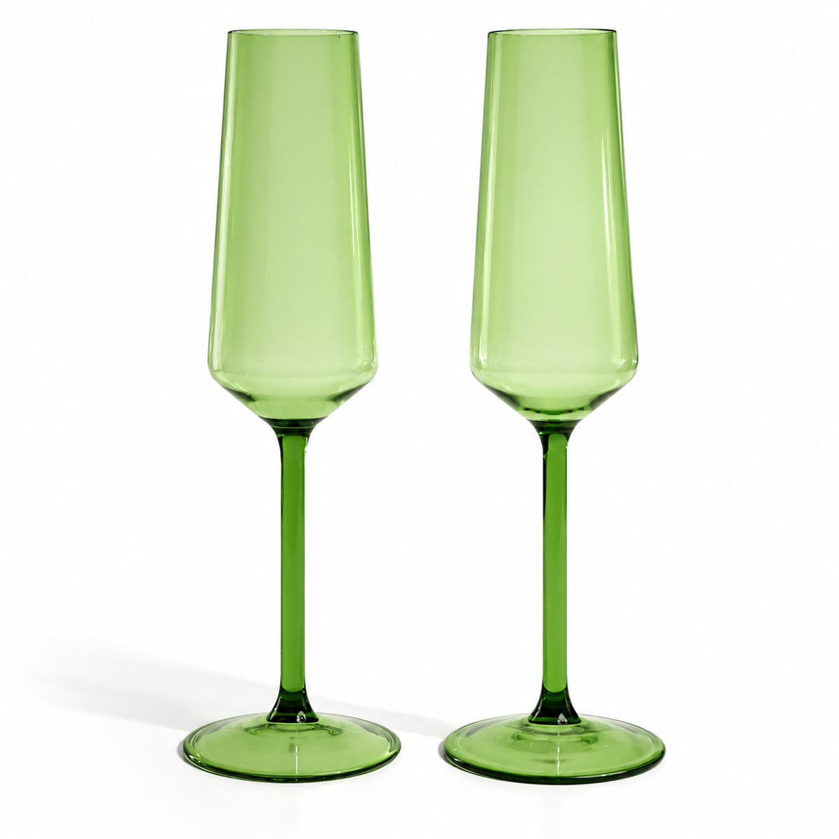 Stem Flute Glass (Set of 2) - Green