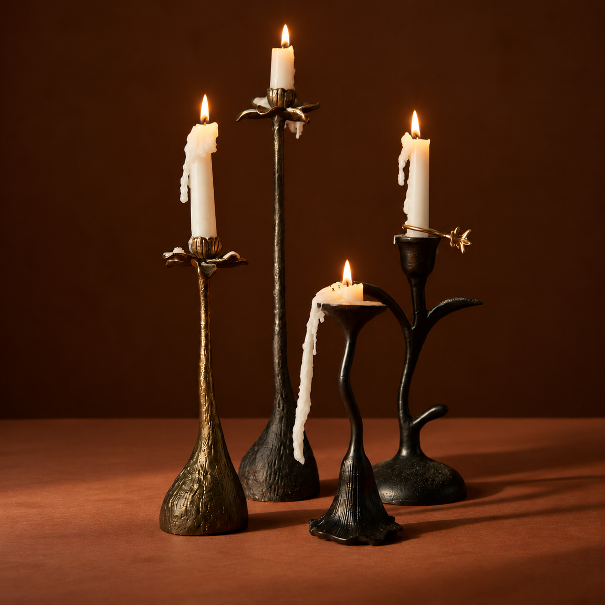 Stem Candle Holder Large - Black
