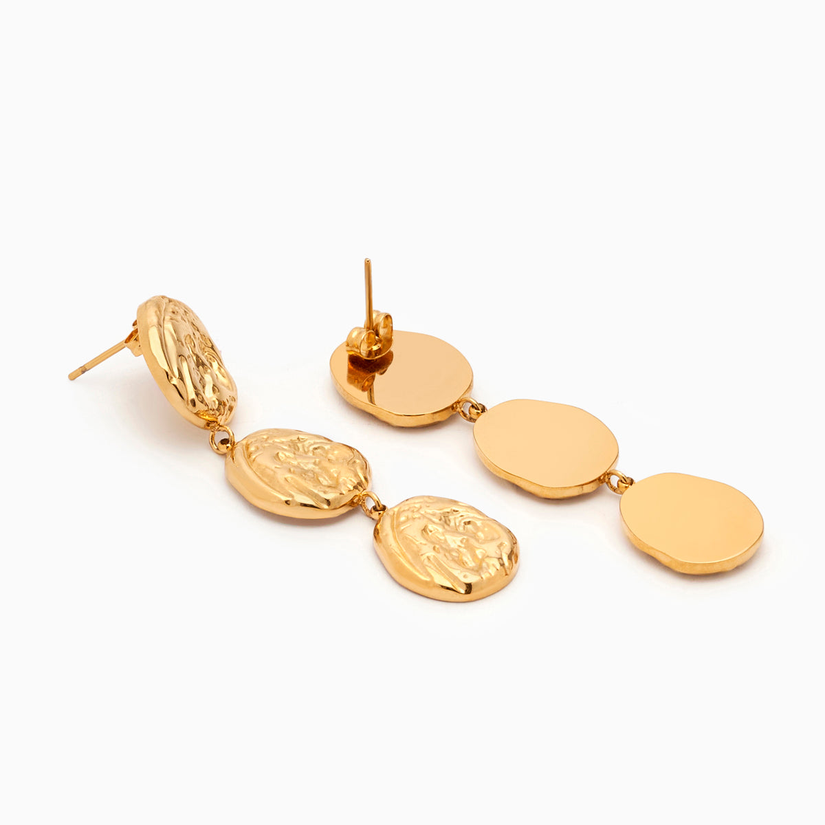 18KT Gold Plated Reha Molten Gold Danglers Earings