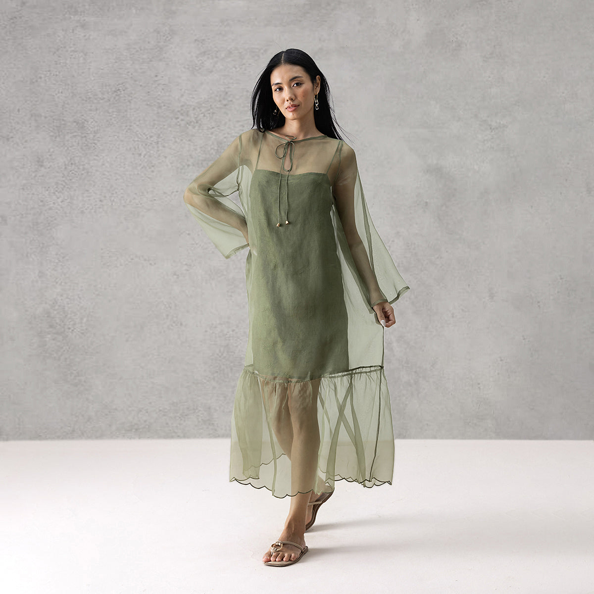 Drift Dress With Slip (Set of 2) - Green