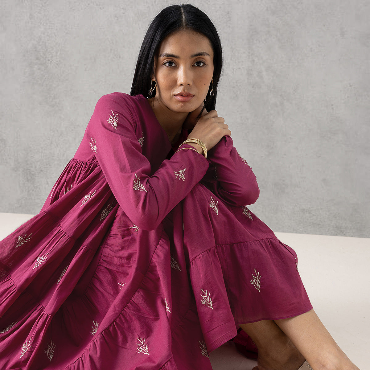 Willow Kurta- Dark Pink