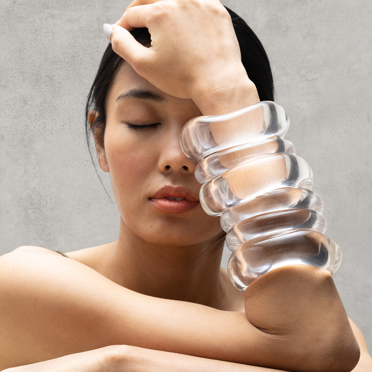 Dew Drop Bangle Set of 2- Clear