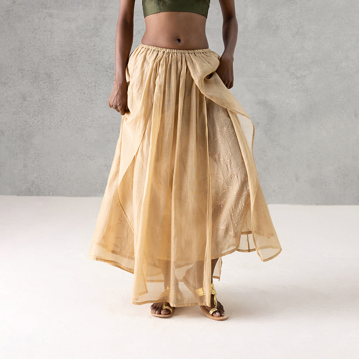 Rosette Skirt - Dull Yellow