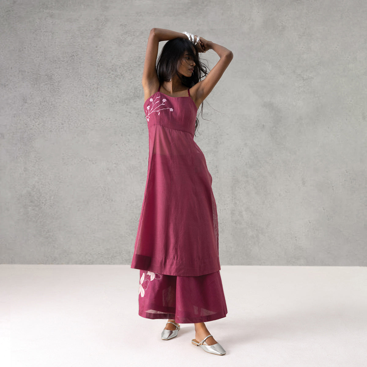 Peony Kurta - Dark Pink