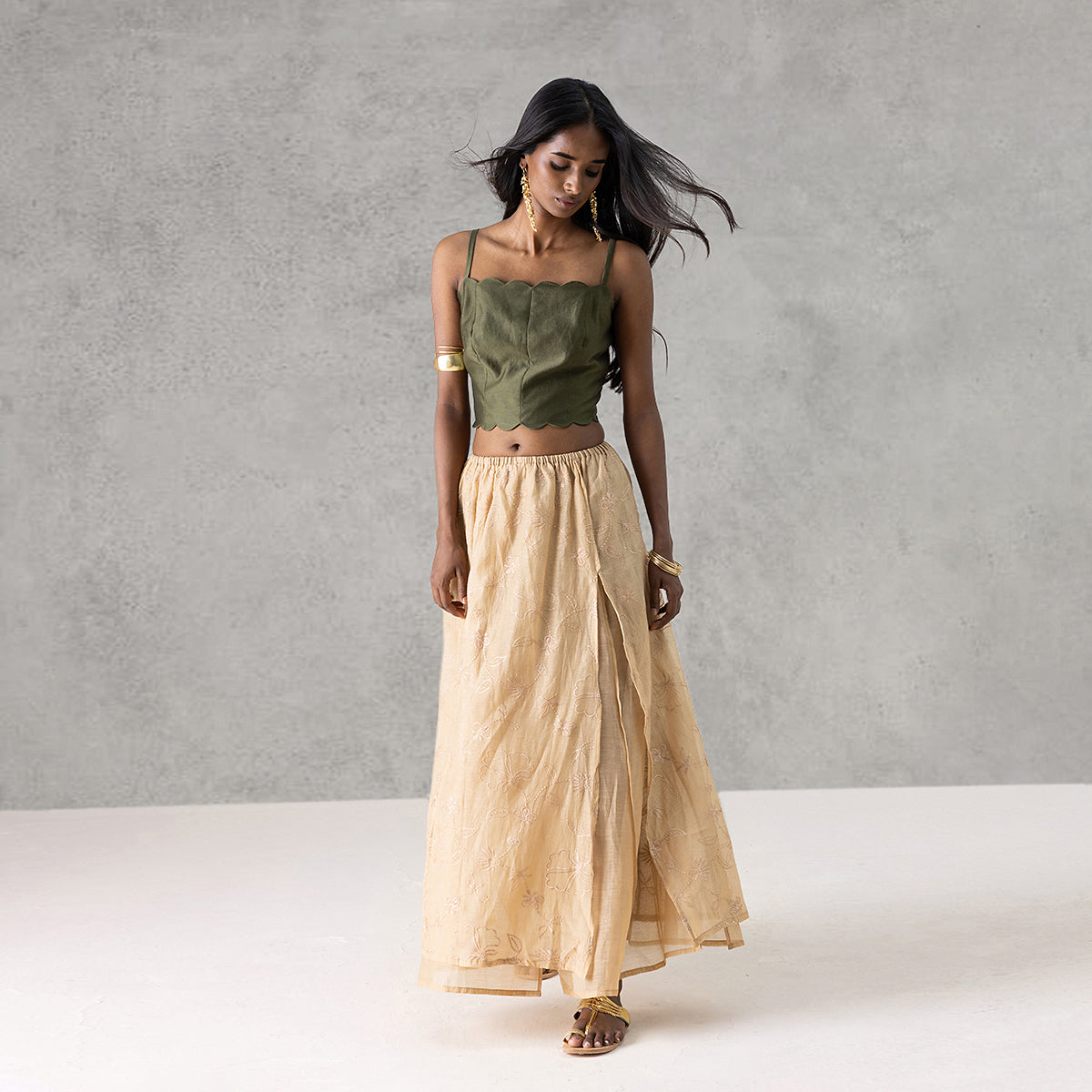 Rosette Skirt - Dull Yellow