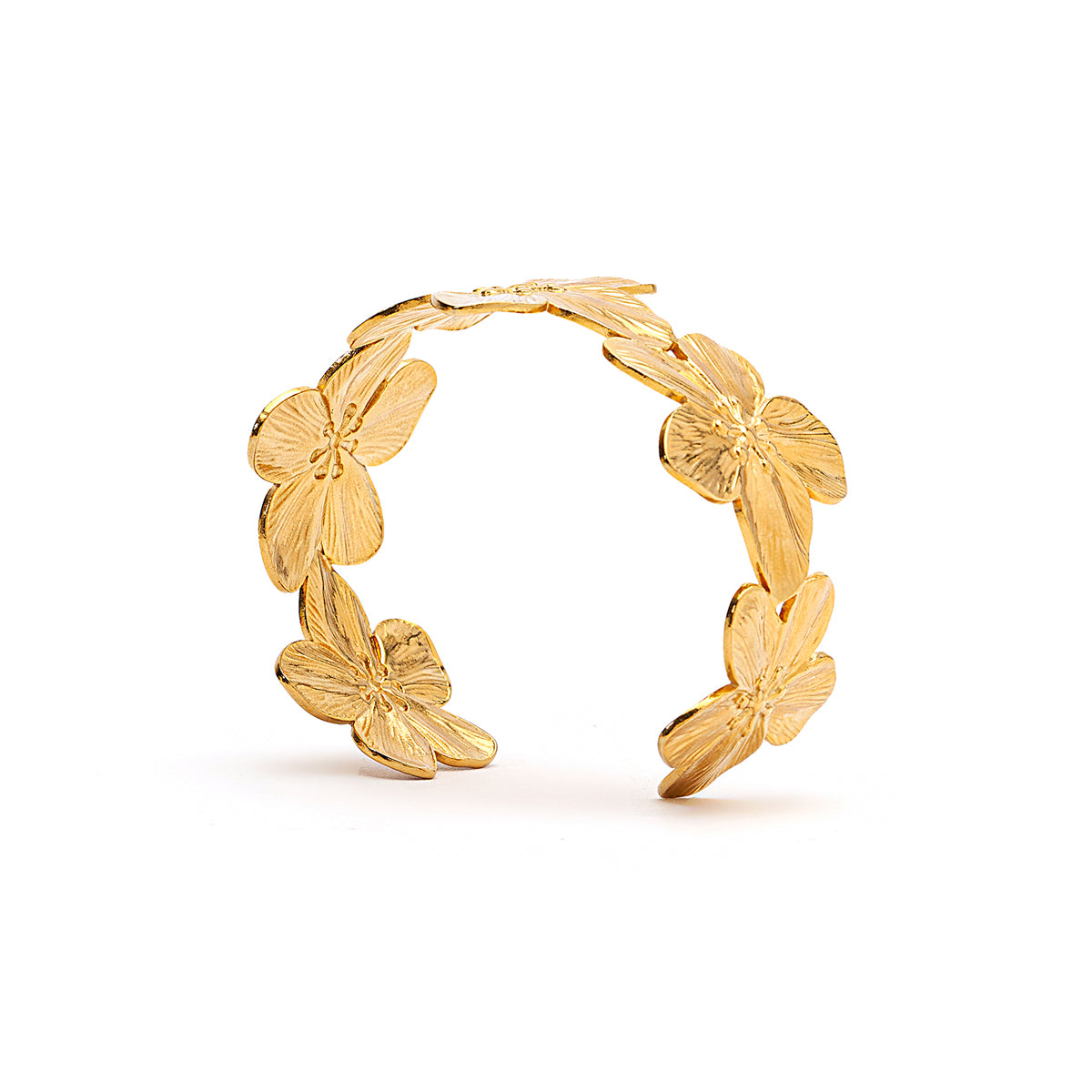 18KT Gold Plated Blossom Cuff Bracelet