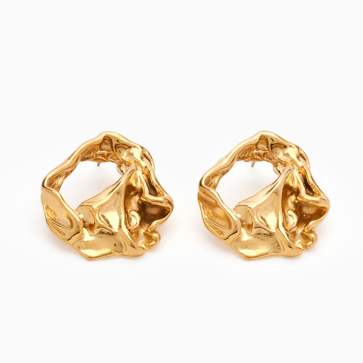 18KT Gold Plated Molten O's Earings