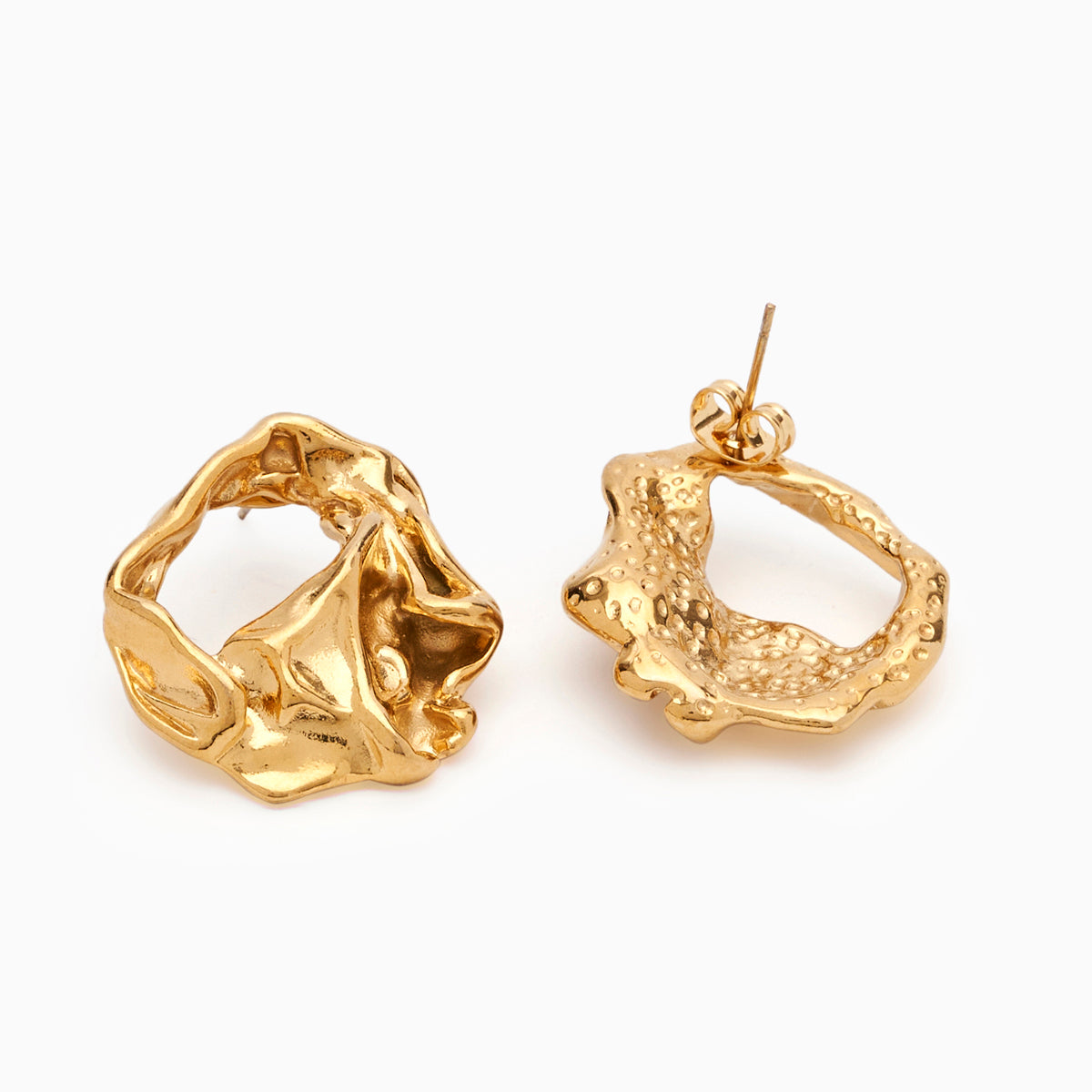 18KT Gold Plated Molten O's Earings