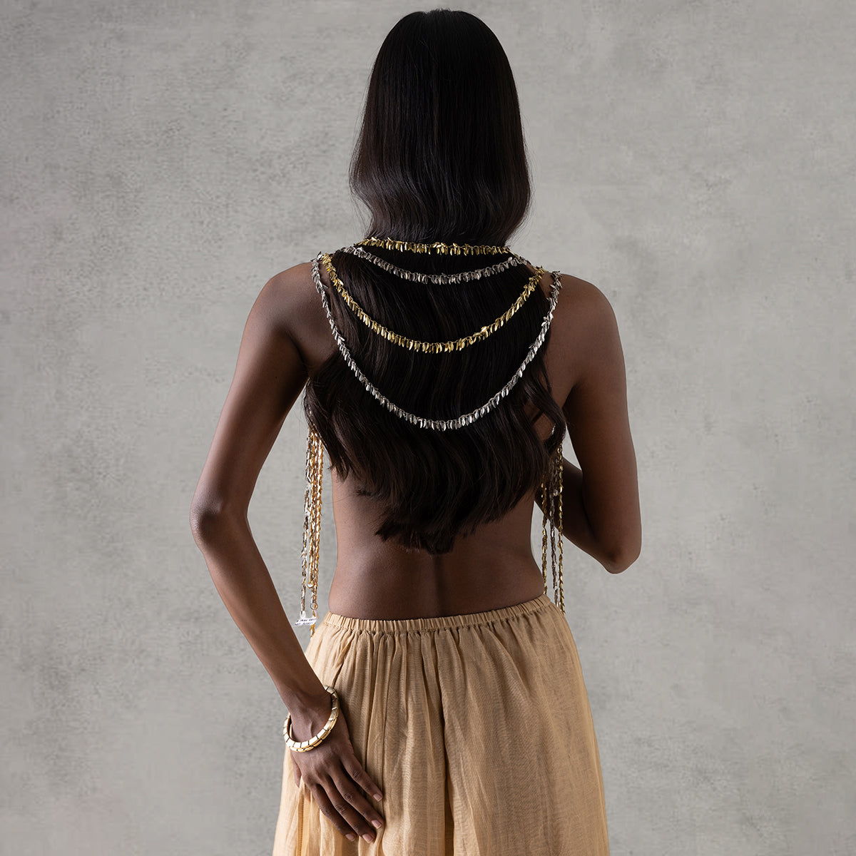 Rain Drop Hair Tassel - Antique Gold
